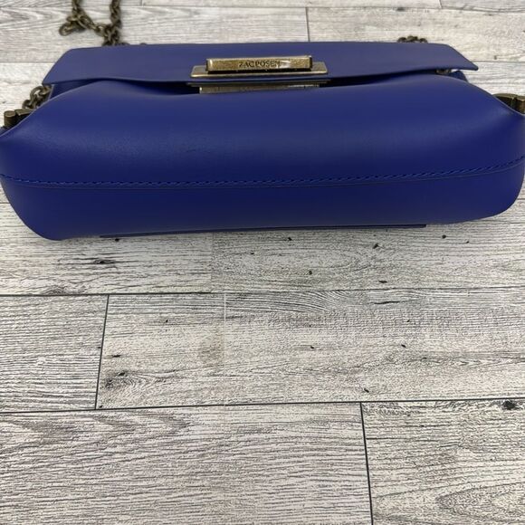 Zac Posen Eartha Cobalt Blue Folded Gusset Leather Crossbody With Dustbag - Picture 8 of 15